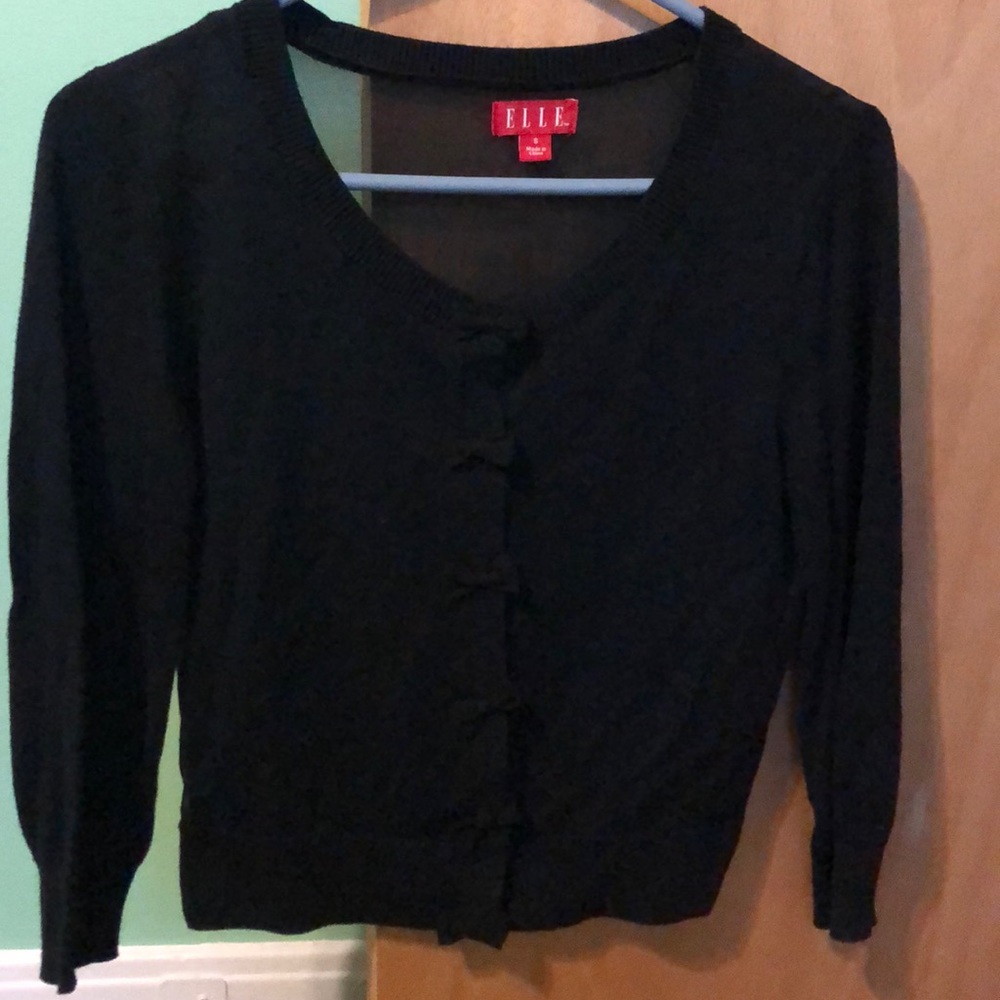 Black long sleeve cover up sweater